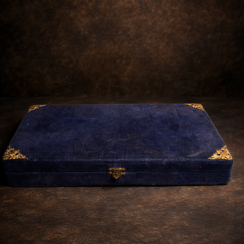 Antique Velvet Bangle Box with Brass Fittings – Royal Jewelry Case | 70–100 Years Old