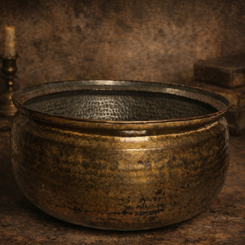 Antique brass extra large size vase