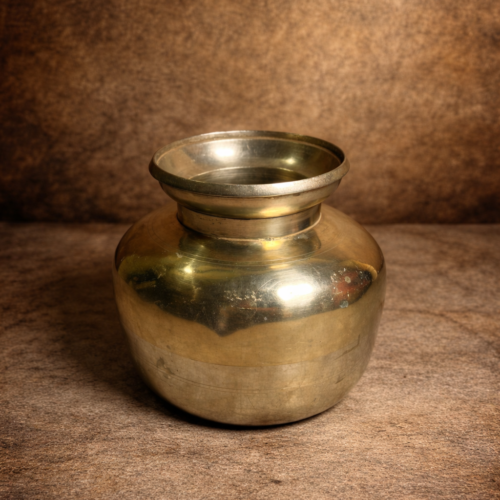 Vintage brass german silver pot