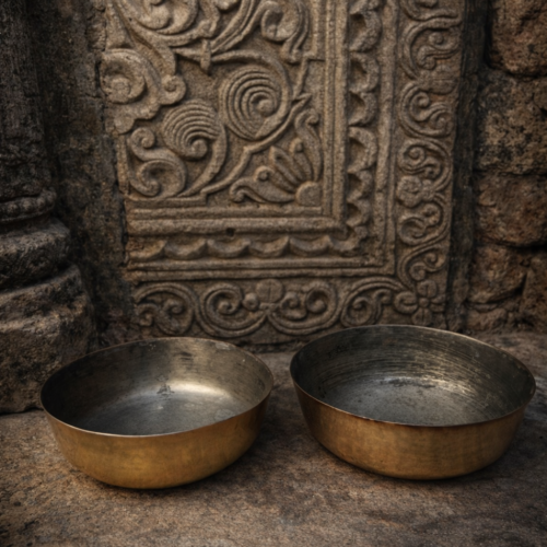 Vintage brass 2 pcs bowls set