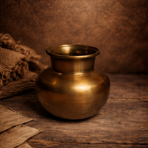 Vintage brass solid weight beautiful pot