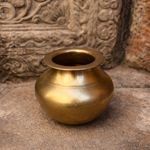 Vintage bronze solid weight haandi