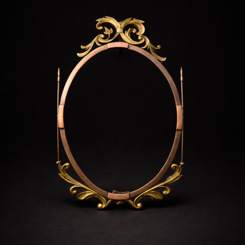 Vintage Brass Oval Photo Frame