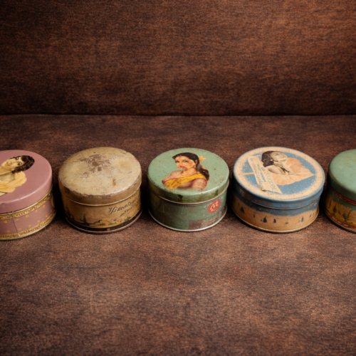 Vintage Powder Vanity Tins Collection (Set of 5)