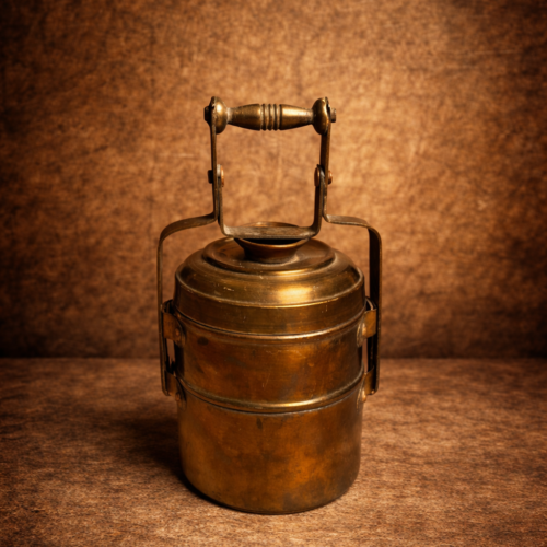 Antique brass beautiful 2 tier tiffin box