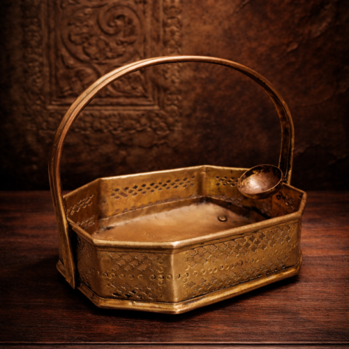 Vintage brass flower basket