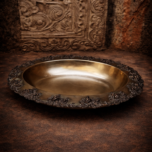 Vintage EPNS Silver Plated Decorative Bowl on Brass Base