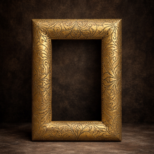 120+ Years Old Antique Wooden Frame with Handcrafted Brass Work