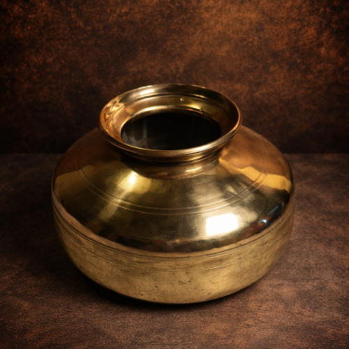 Vintage bronze solid weight pot