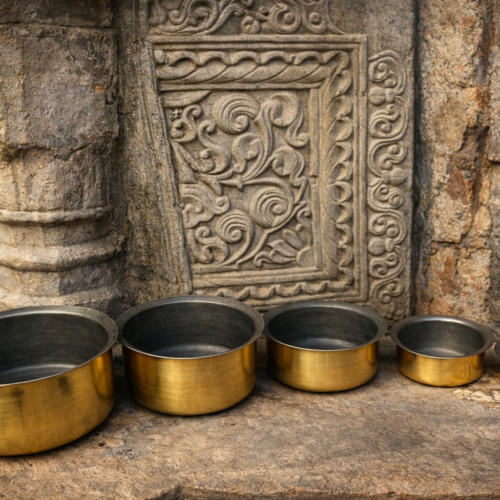 Vintage brass 5 pcs patla (topiya) set
