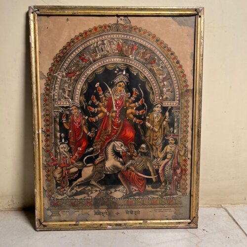 Ultra Rare Chorbagan Durga Chalchitra Print (Calcutta) – Museum Grade Collectible