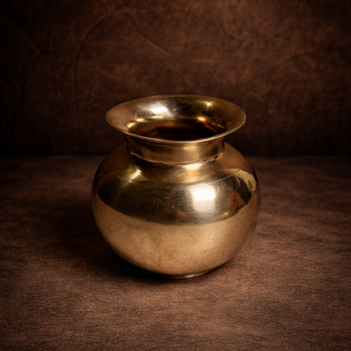 Vintage brass solid weight pot