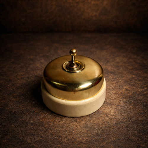 Extra Large Vintage Ceramic Rotary Switch – Brass Top | Made in Germany