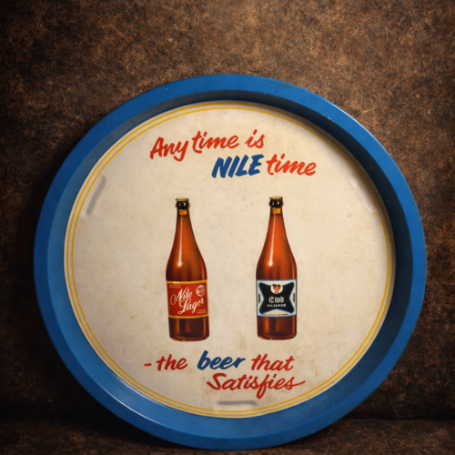 Vintage Nile Beer Advertising Tray (Mid-Century Collectible Barware)