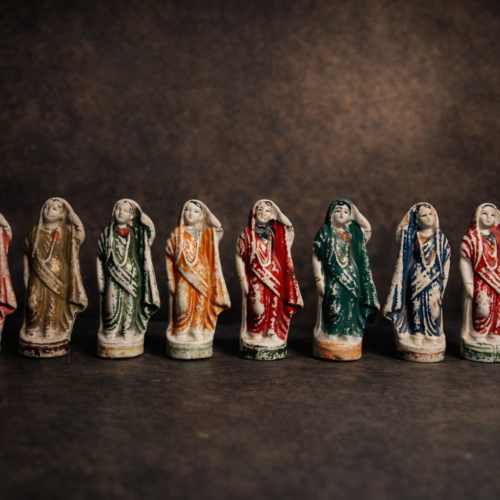 Vintage Porcelain Ravi Varma Inspired Figurines (Set of 8)