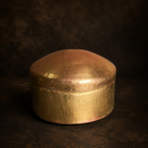 Vintage brass round box