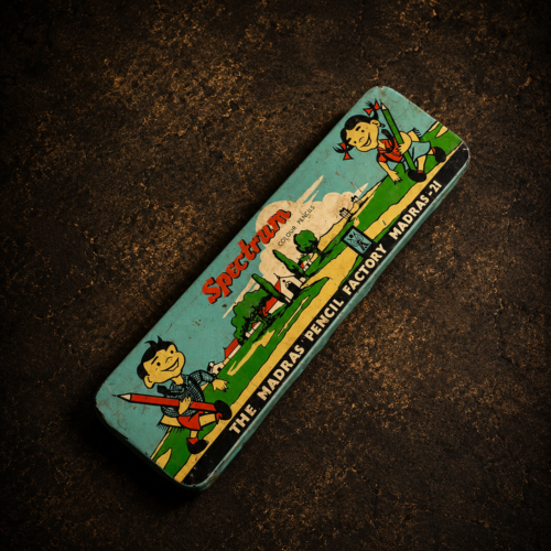 Rare Vintage “Spectrum” Colour Pencil Tin Box – Madras Pencil Factory Collectible