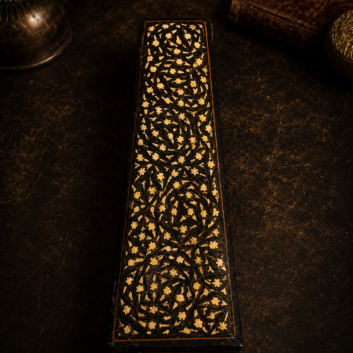 Rare Vintage Handcrafted Floral Inlay Box