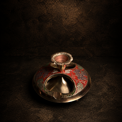 Vintage Ash Tray with Candle Stand – Decorative Meena Work Piece