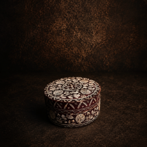 Rare Handcrafted Wooden Floral Keepsake Box