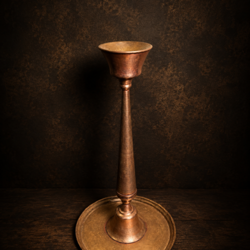 Vintage Large Brass Divat (Tall Diya Stand) – Handcrafted Heritage Piece