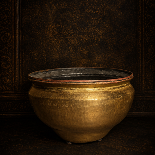 Rare Vintage Handcrafted Brass Vase / Decorative Brass Planter