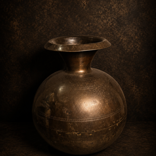 Antique brass beautiful solid weight pot