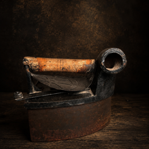 Rare Vintage Coal Iron / Charcoal Press Iron