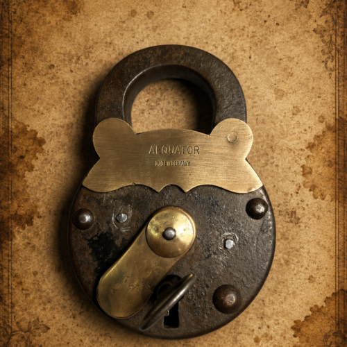 Rare Vintage “AEQUATOR” German Double-Action Padlock With Original Key