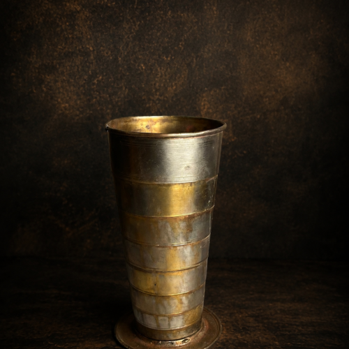 Rare Vintage Handmade Foldable Brass Travel Glass | Antique Collapsible Brass Tumbler