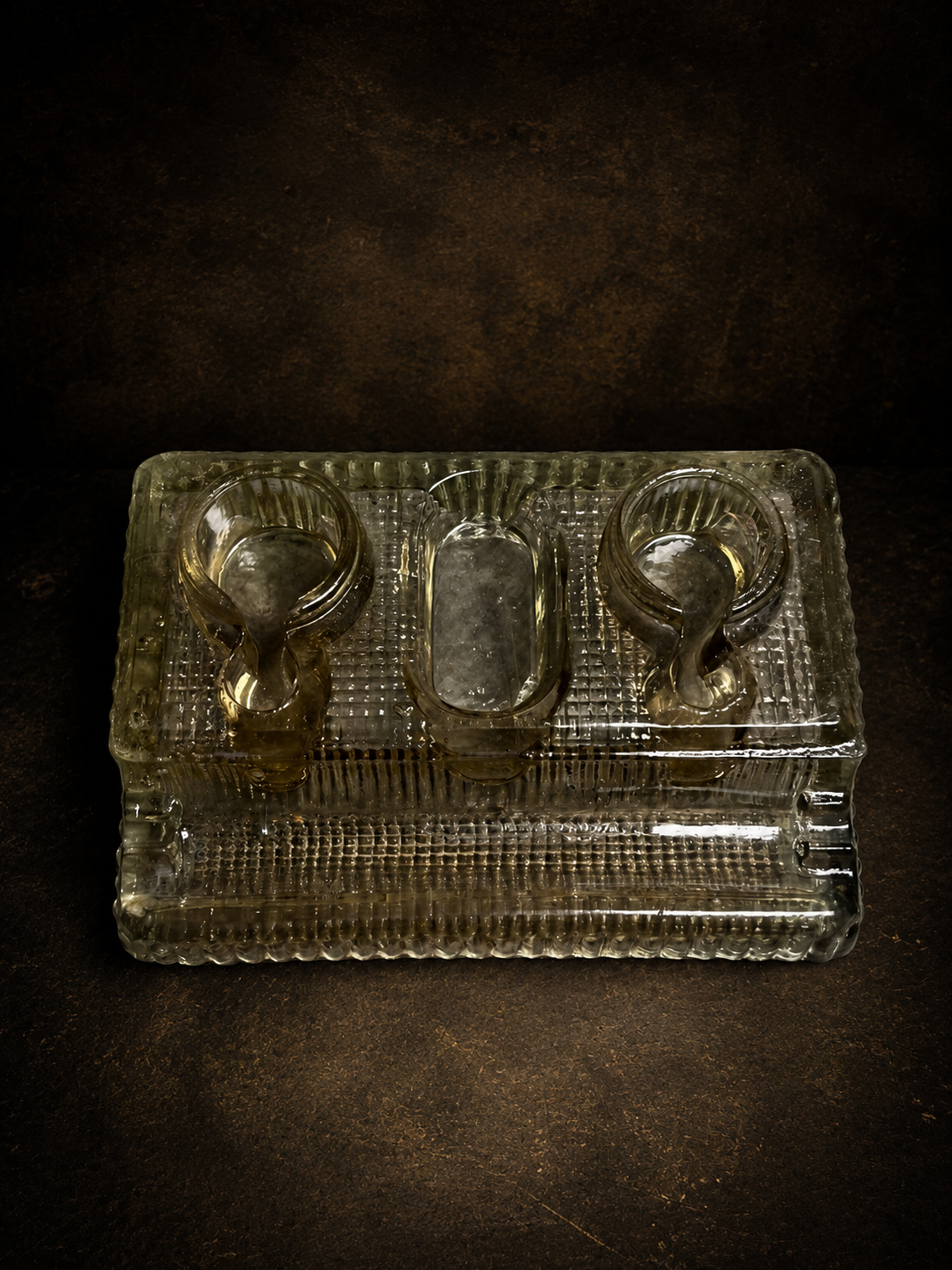 Vintage Pressed Glass Desk / Vanity Organiser – Decorative Collectible Piece