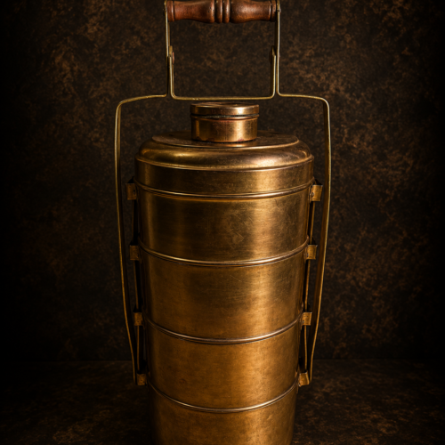 Vintage brass large size 4 boxes tiffin