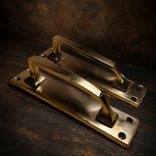 Vintage Solid Brass Door Pull Handles (Pair) | Architectural Hardware