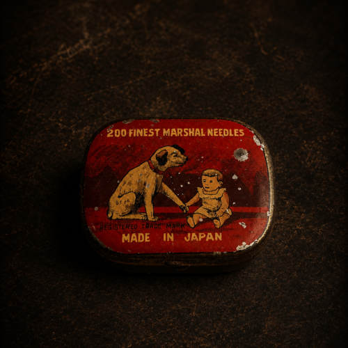 Very very rare Vintage Marshall Needles Tin Box | Made in Japan Sewing Needle Case (Original Old Collectible)