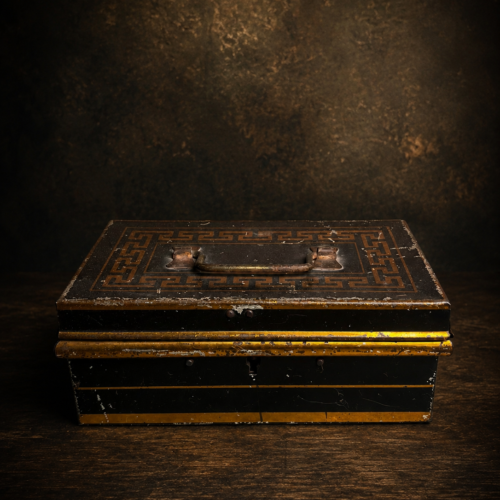Rare Vintage Metal Cash & Jewellery Box – Heritage Storage Chest