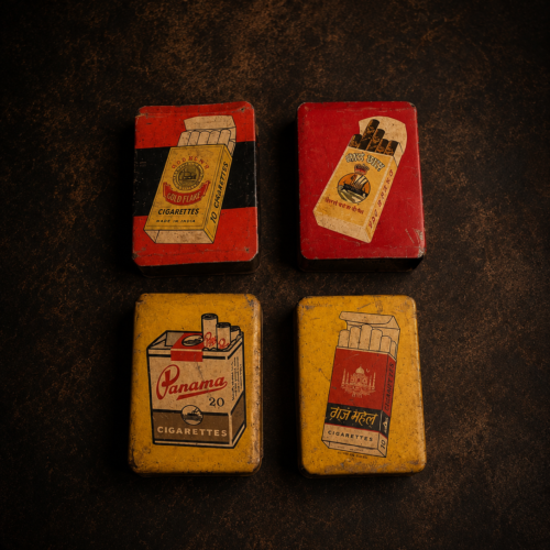 Vintage Matchbox Covers (Set of 4) – Original Indian Advertising Collectibles