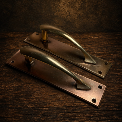 Rare Solid Brass Vintage Door Handle Set – 90+ Years Old | Original Sethia Haveli, Rajasthan