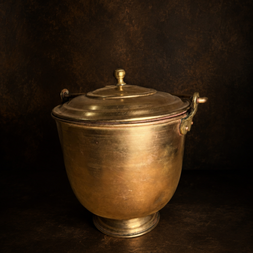 Vintage Brass Ice Bucket / Champagne Cooler with Lid