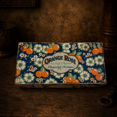 Original Vintage Orange Rose Toilet Soap Advertising Box – G.W. Goodwin & Son, Manchester