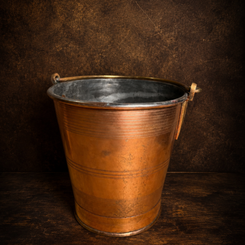Vintage brass solid weight bucket