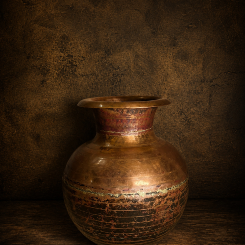 Vintage Handcrafted Copper Water Pot (Lota) | Traditional Antique Copper Vessel