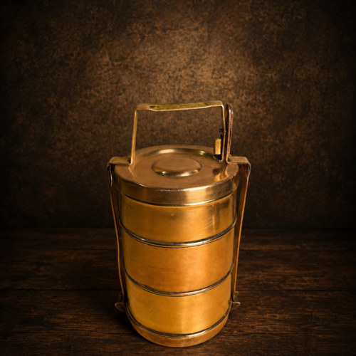 Vintage brass 3 tier tiffin box