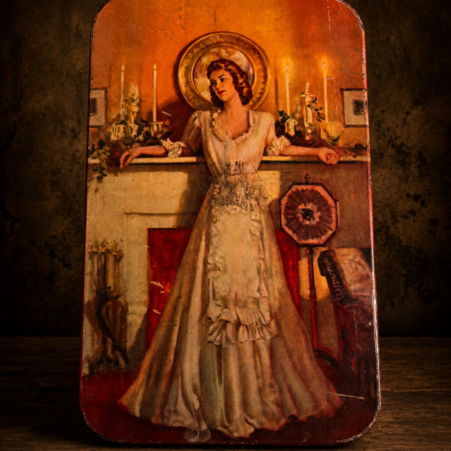 Vintage Parry's Milady Tin Storage Box | Original Lithograph Printed Collectible Tin Box