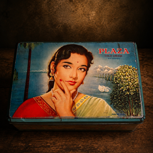 Vintage Plaza Cold Cream Tin Storage Box