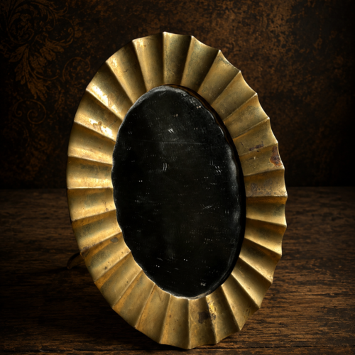 Vintage Brass Tabletop Vanity Mirror | Small Decorative Dressing Mirror