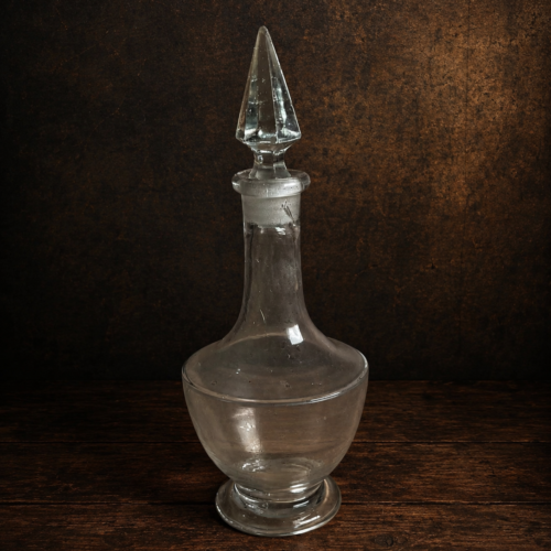 Vintage Hand Blown Glass Perfume Bottle with Original Glass Stopper | Antique Decorative Vanity Bottle