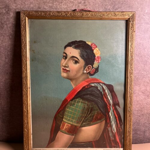 Prabhavati – Rare Original Ravi Varma Press Oleograph