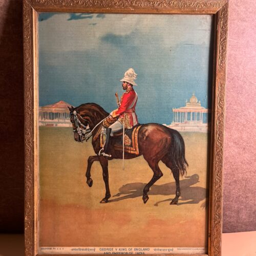 Antique Ravi Varma Press Oleograph – George V, King of England & Emperor of India | Circa 1911–1925