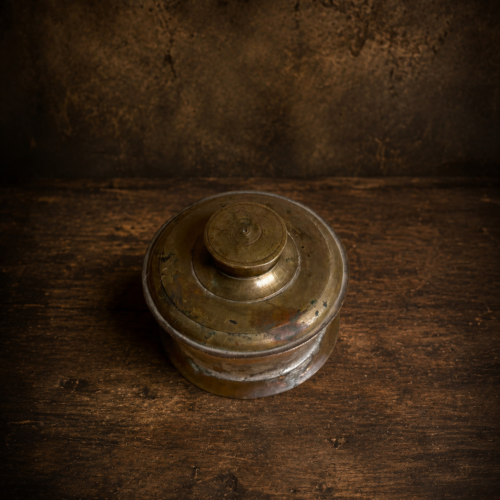 Vintage brass ink pot