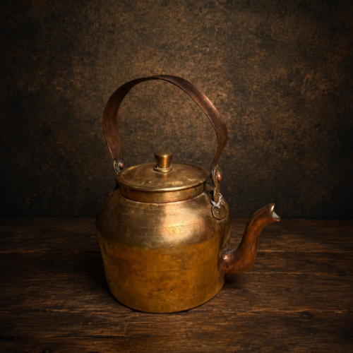 Vintage brass large size tea kettle